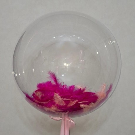 Шар Bubble Розовые перья, два цвета
